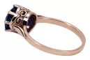 Sapphire Sterling silver rose gold plated Ring Vintage craft vrc366rp